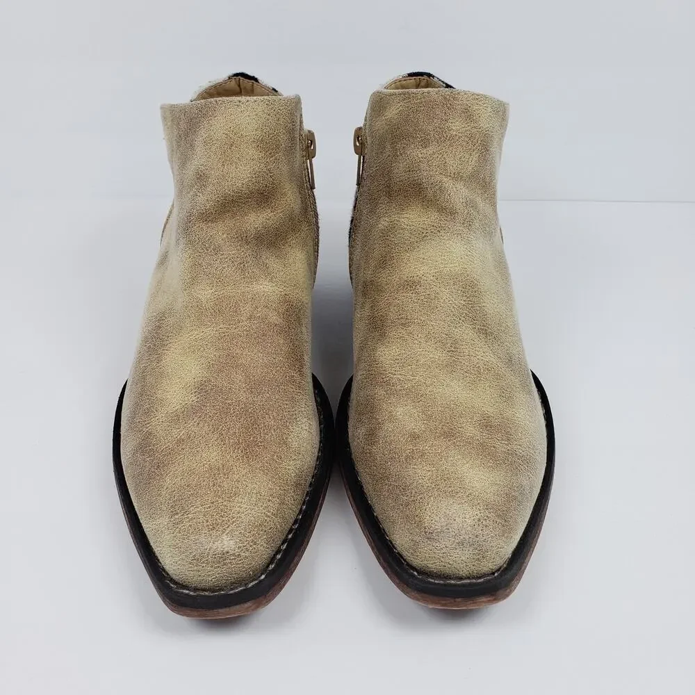 Roper Sedona Serape Womens Size 7.5 Tan Heel Ankle Western Booties Boots Shoes